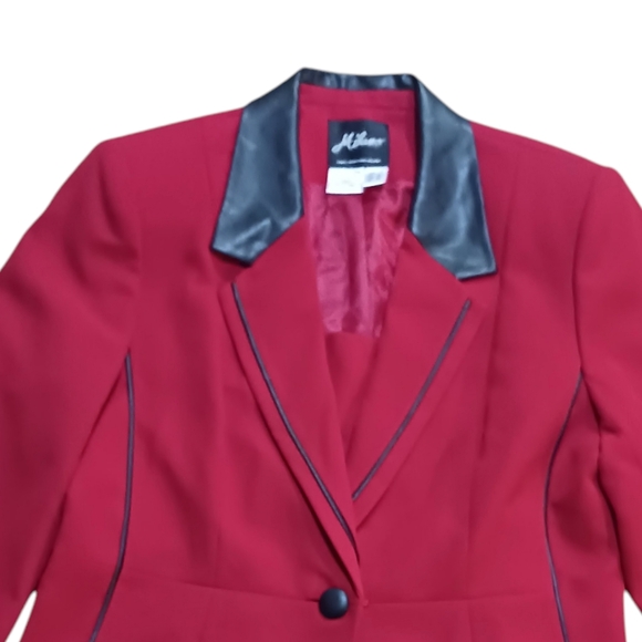 Milano Red blazer with tunic Size 16 Button Red Festive Cleavage Cover - Picture 5 of 12